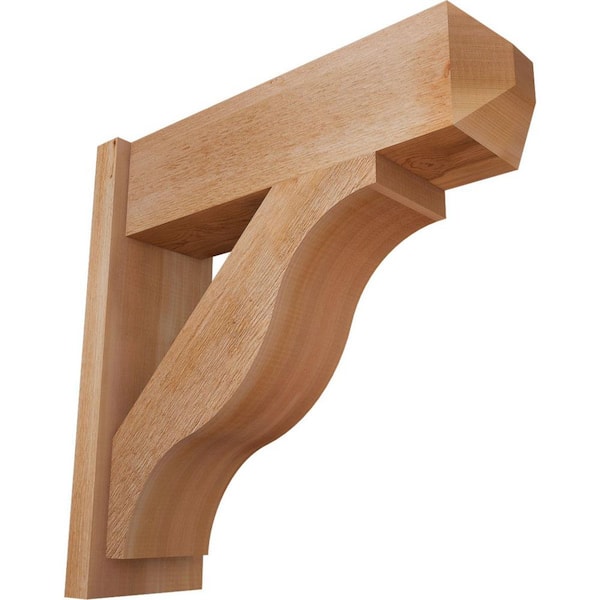 Ekena Millwork 8 in. x 26 in. x 26 in. Fuston Craftsman Rough Sawn Western Red Cedar Outlooker