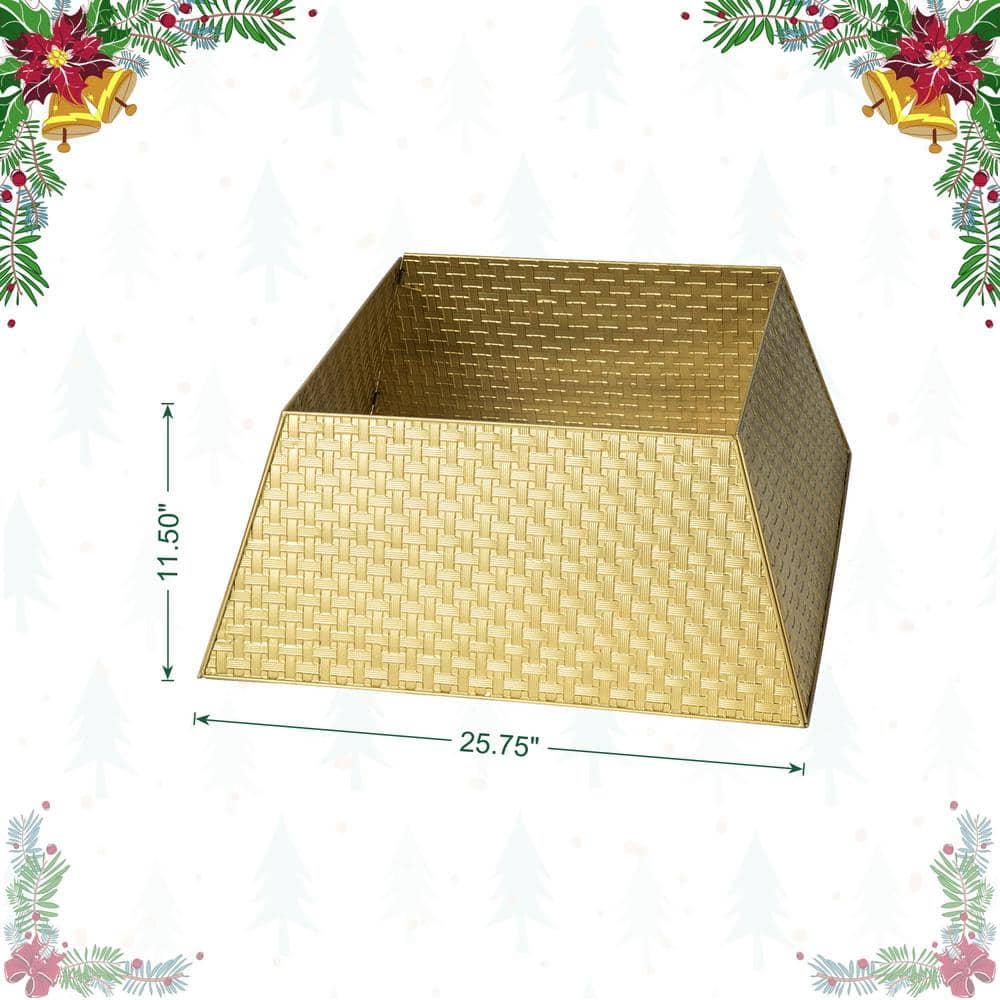 Gold Trapezoid Metal Weave Christmas Tree Collar