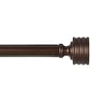 66 in. - 120 in. Adjustable Length 1 in. Dia Single Curtain Rod Kit in Oil Rubbed Bronze with Lucero Finial