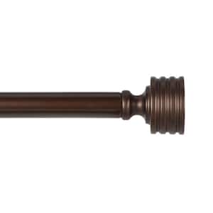 Lucero 66 in. - 120 in. Adjustable 1 in. Single Curtain Rod Kit in Oil Rubbed Bronze with Finial