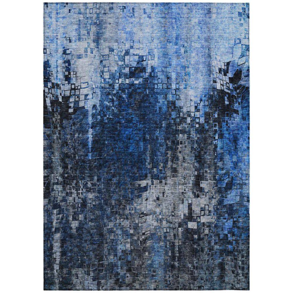 Navy Blue, Denim Blue 5 ft. x 8 ft. Woven Abstract Polyester Rectangle Indoor/Outdoor Area Rug price history on PriceWatchPro