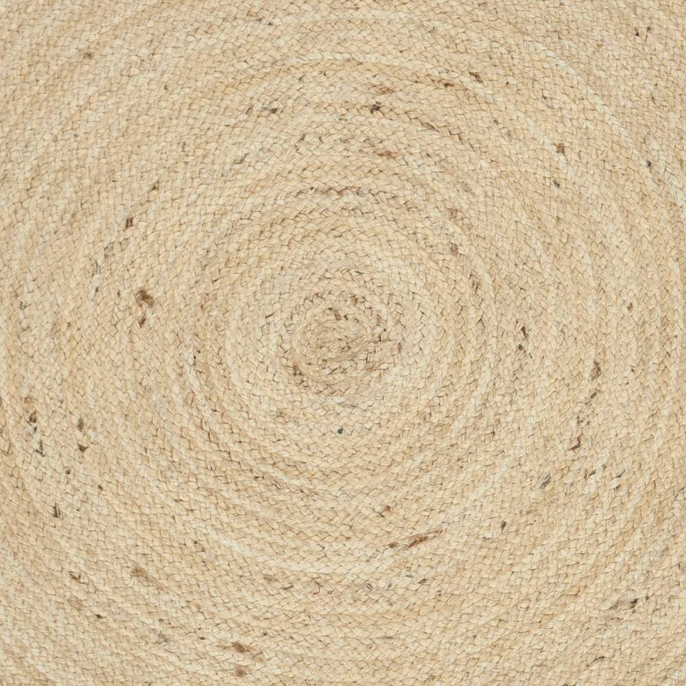 Hand-Knotted Ivory Synthetic 4' Round Area Rug