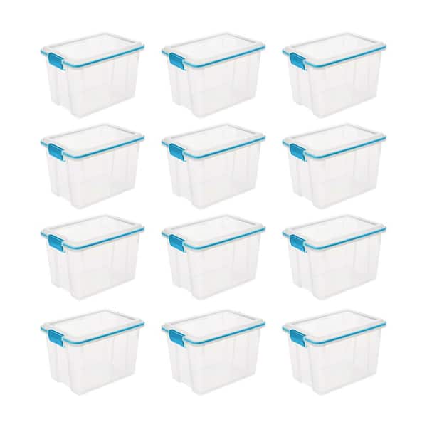 Sterilite 20 Quart Storage Container Box Tote with Latches (12 Pack)