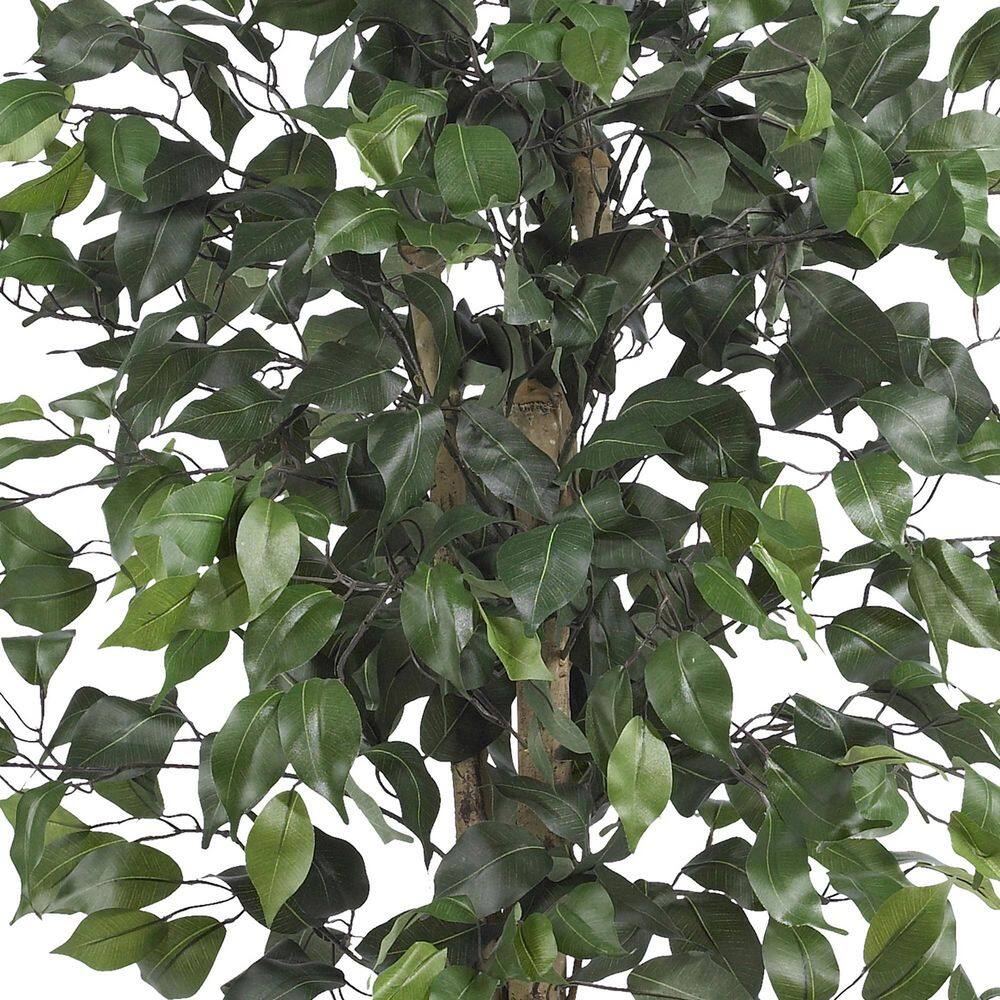 4-Foot Green Silk Ficus Tree in Black Pot
