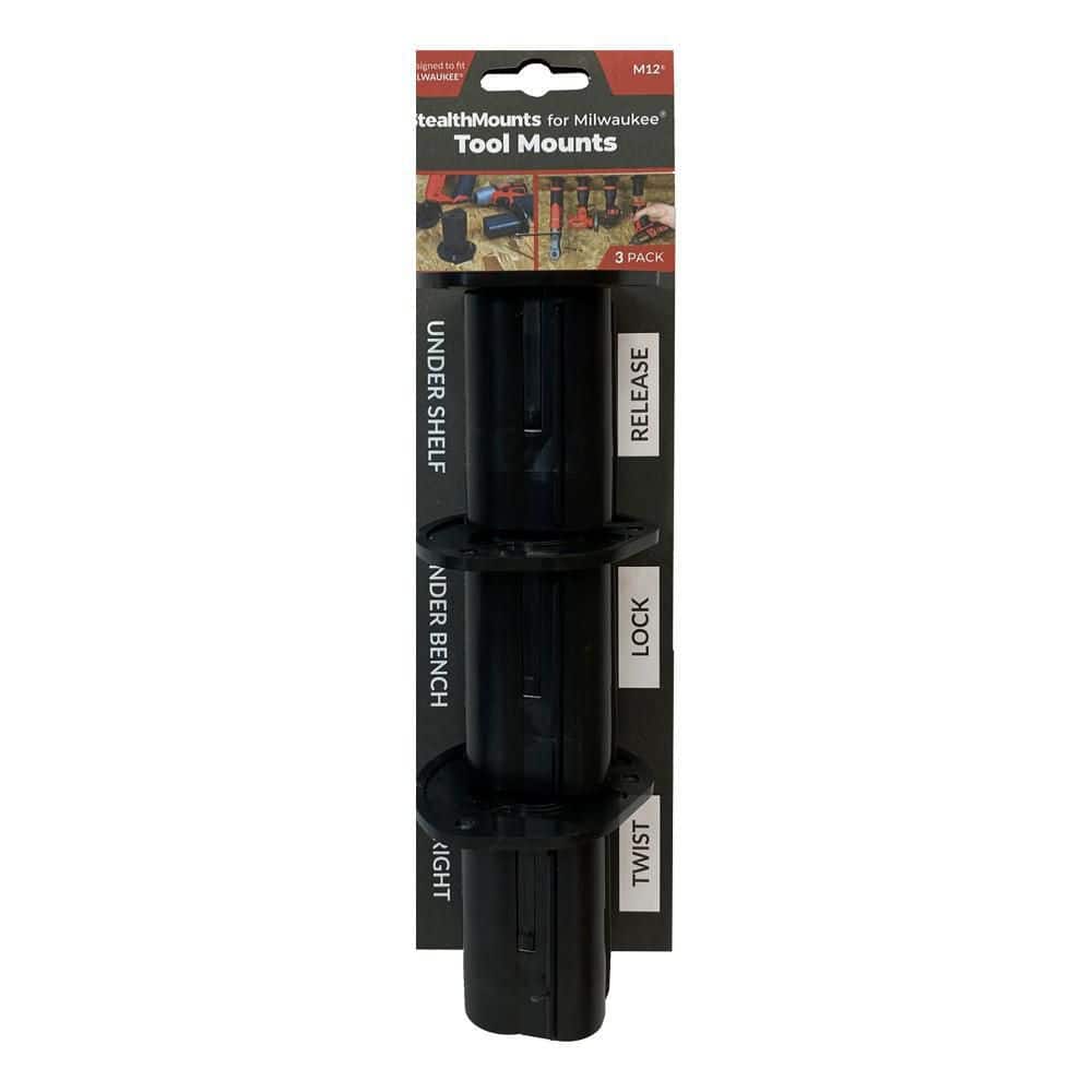 StealthMounts Locking Air Tool Holder - 5 Pack, 1/4 Size 5 Pack, Black