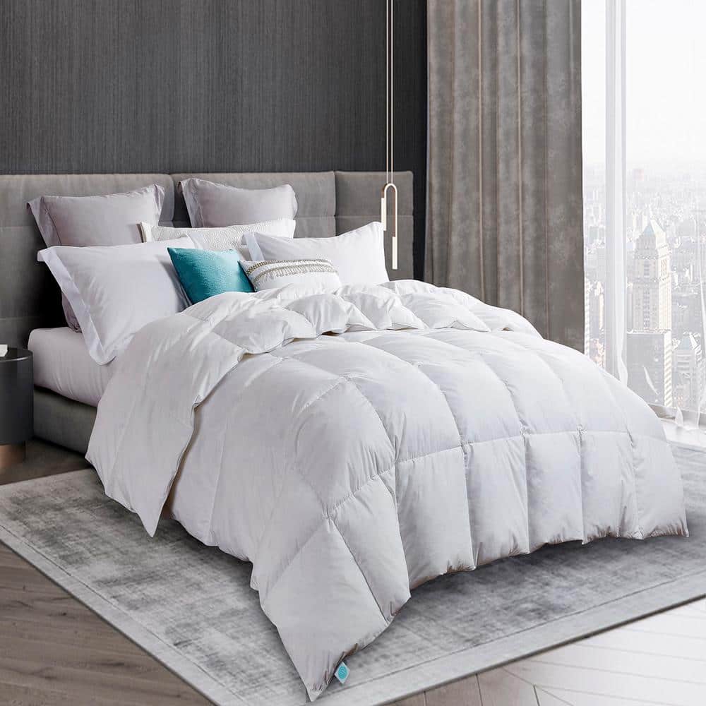 King White Cotton Down Comforter with Feather Fill
