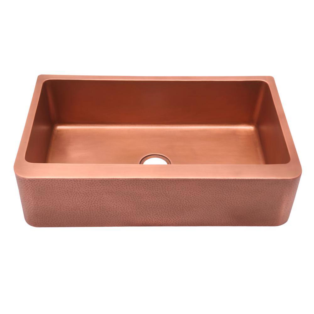 33'' Antique Copper Farmhouse Apron Single Bowl Sink
