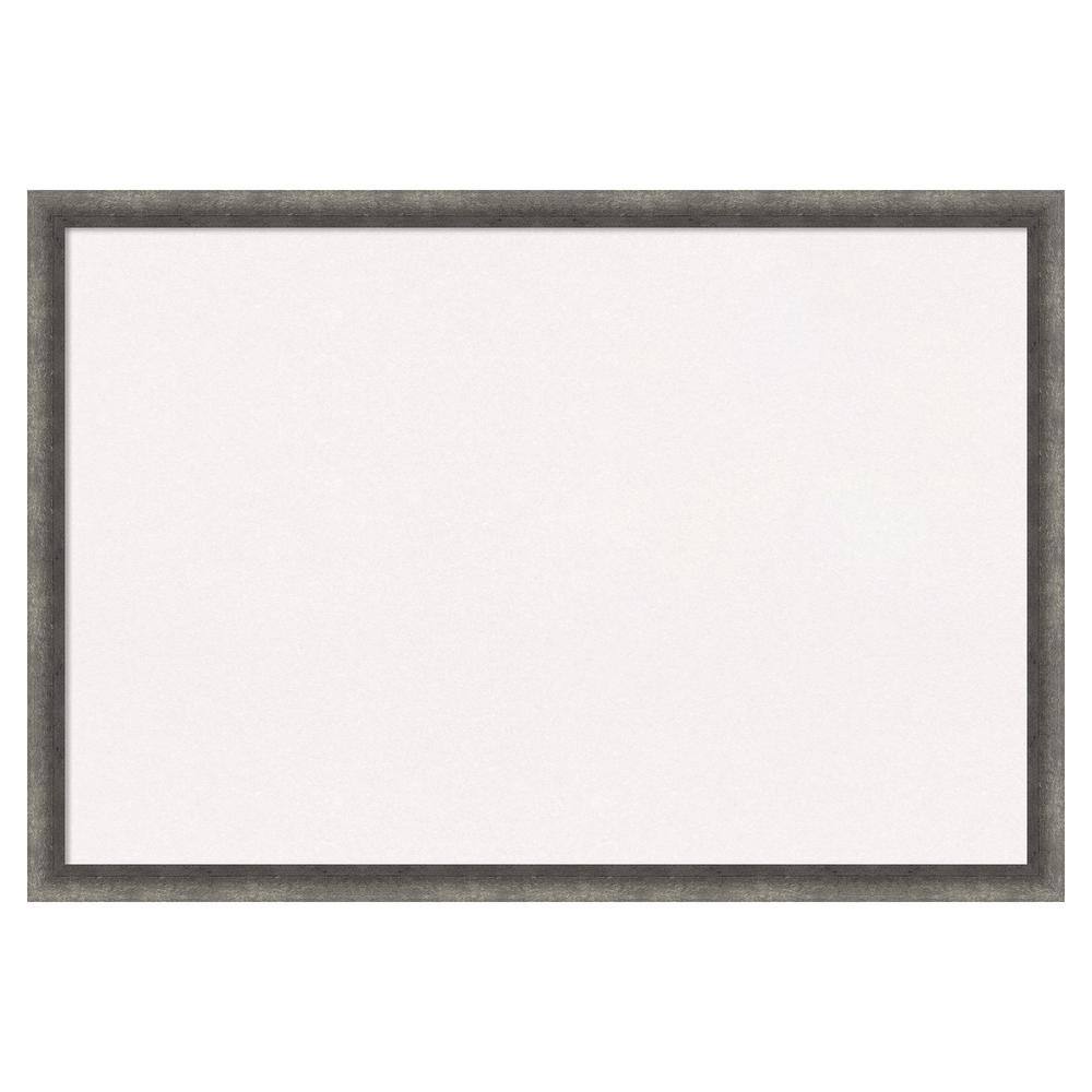 Amanti Art Burnished Concrete Narrow White Corkboard 38 in. x 26 in. Bulletin Board Memo Board