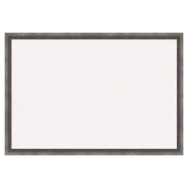 Amanti Art Burnished Concrete Narrow White Corkboard 38 in. x 26 in. Bulletin Board Memo Board