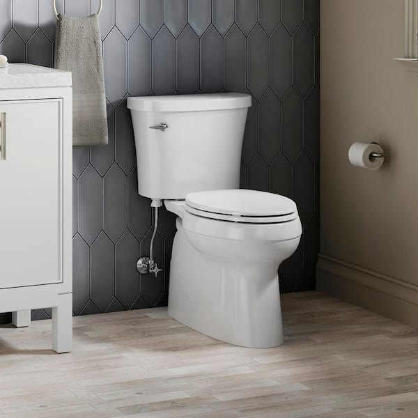 Gleam 12 in. Rough In 2-Piece 1.28 GFP Single Flush Elongated Chair Height Toilet in White with Soft Close Seat