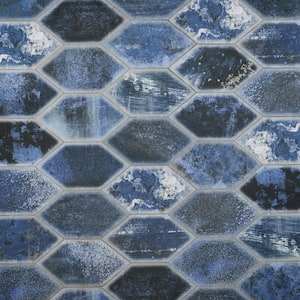 Merci Hex Blue 6.69 in. x 12.99 in. Matte Porcelain Floor and Wall Tile (8.39 sq. ft./Case)
