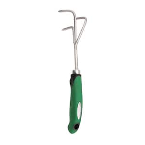 12 in. 3-Prong White/Green Handle Cultivating Fork (Box of 3)