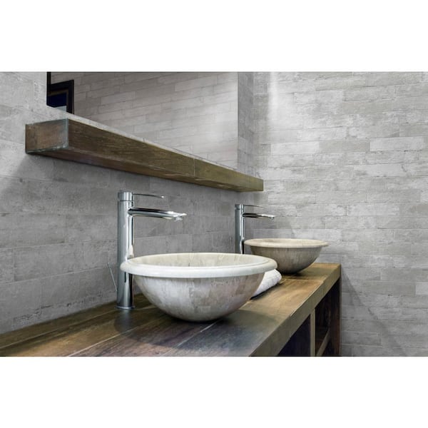 Brique Silver 2.36 in. x 9.84 in. Matte Subway Porcelain Floor and Wall Tile (5.152 sq. ft./Case)