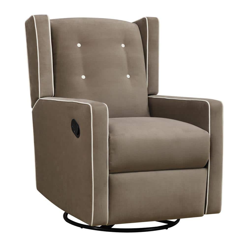 Dorel Living Fenn Mocha Microfiber Swivel Glider Recliner Chair, Brown -  DE50673