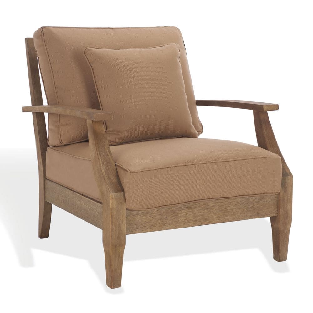 Martinique Eucalyptus Wood Outdoor Lounge Chair with Brown Cushion price history on PriceWatchPro