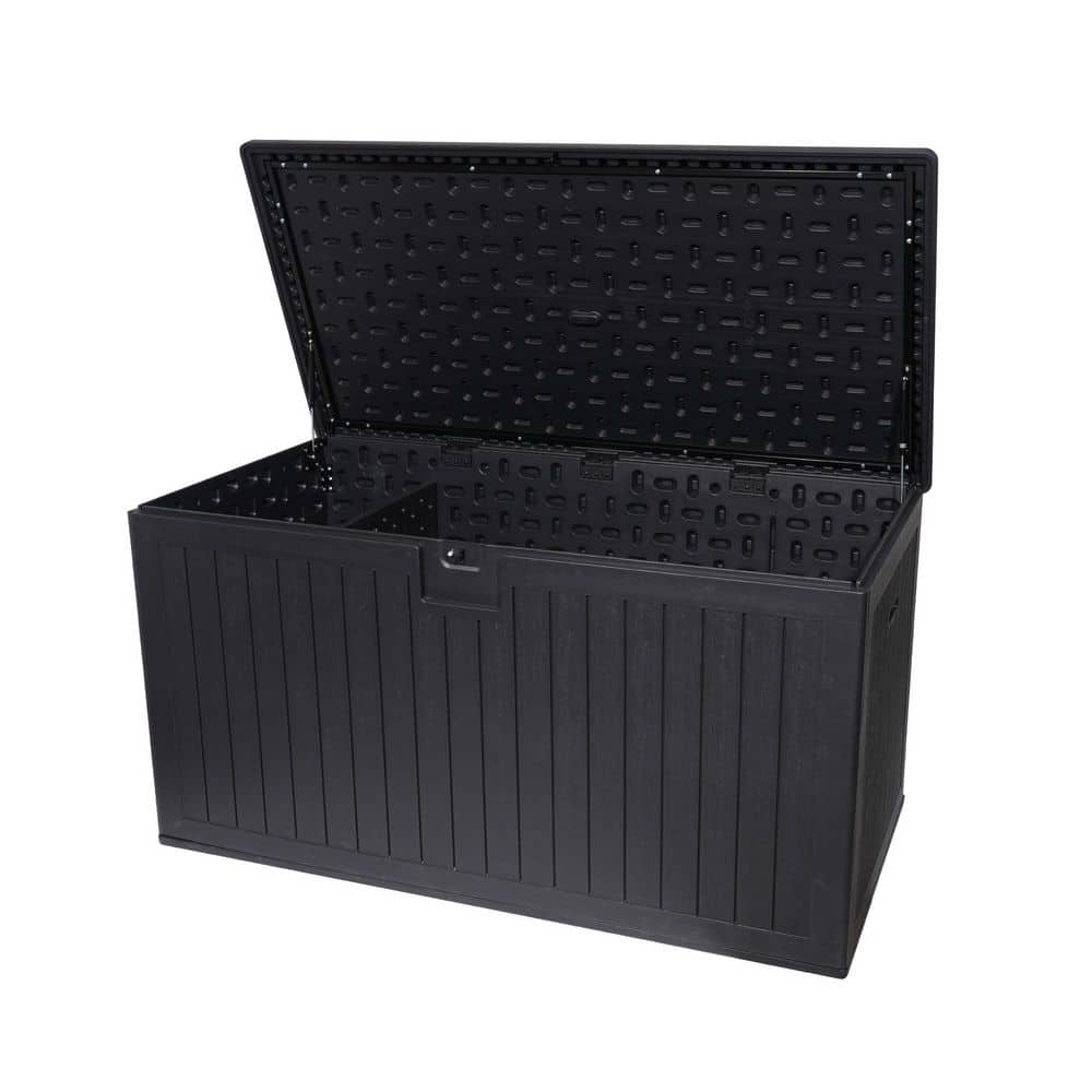 230 gal. Resin Deck Box Plastic Patio Outdoor Lockable Storage Box with Side Handle and Removable Divider in Black price history on PriceWatchPro