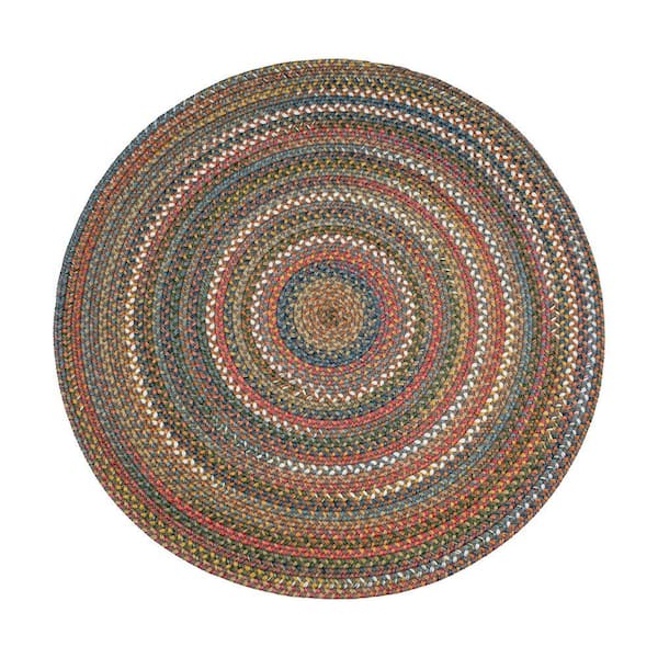 Bouquet Bronze 8 ft. x 8 ft. Round Indoor/Outdoor Braided Area Rug