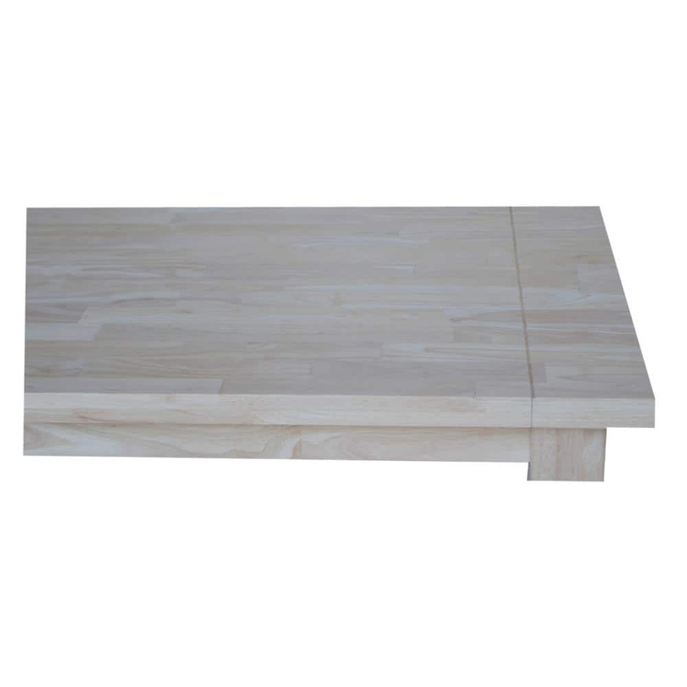 Tuscan Unfinished Solid Parawood Rectangular Coffee Table