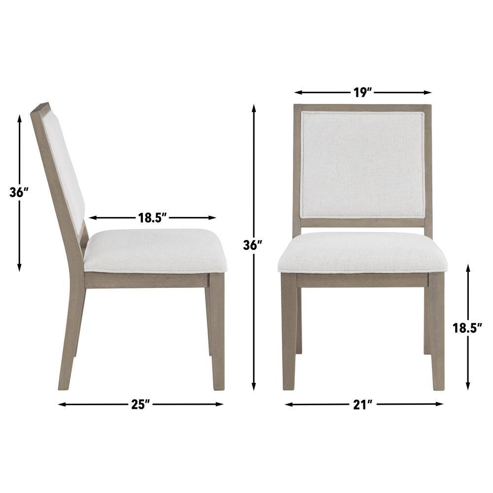 Lily Light Brown Wood Extendable Dining Set with 4 Upholstered Chairs