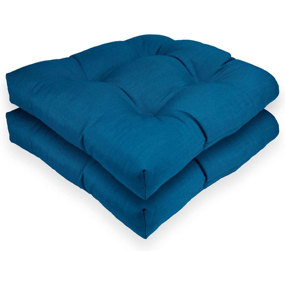 Sunbrella Outdoor Chair Square Seat U Cushion (Set of 2), Peacock Blue 16 in. x 16 in. price history on PriceWatchPro