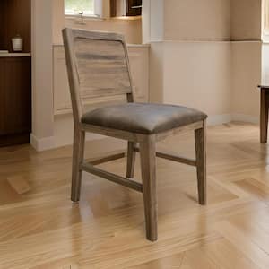 Brown Polyester Side Chair with Multi-Step Lacquer Dark Hay Brown Finish (Set of 2)