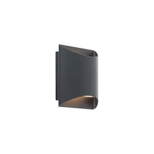 Duet 6 in. Hardwired 1-Light LED Wall Sconce 3-CCT 2700K-3000K-3500K Set to 2700K in Black