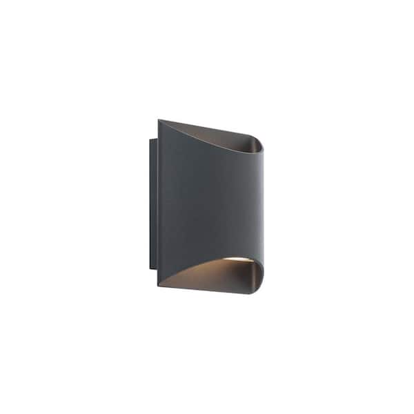WAC Lighting Duet 6 in. 2-Light Black LED Wall Sconce with Selectable CCT
