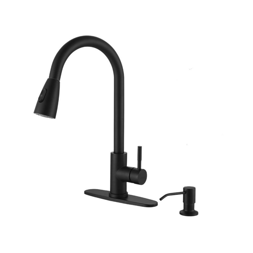 ALEASHA SingleHandle Pull Down Sprayer Kitchen Faucet with Soap