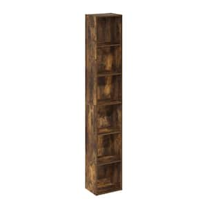 Luder 70.87 in. Tall Amber Pine Wood 6-Shelf Standard Bookcase