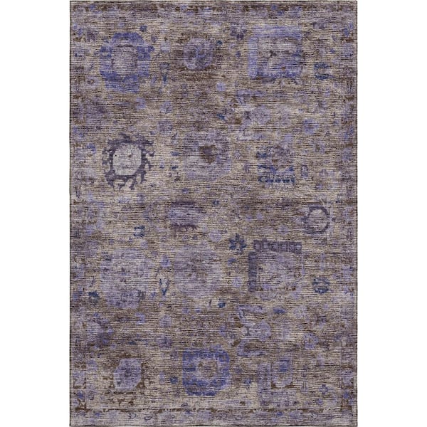Mayfield Premium Machine Washable Abstract AMF2429 Brown 10 ft. x 14 ft. Area Rug