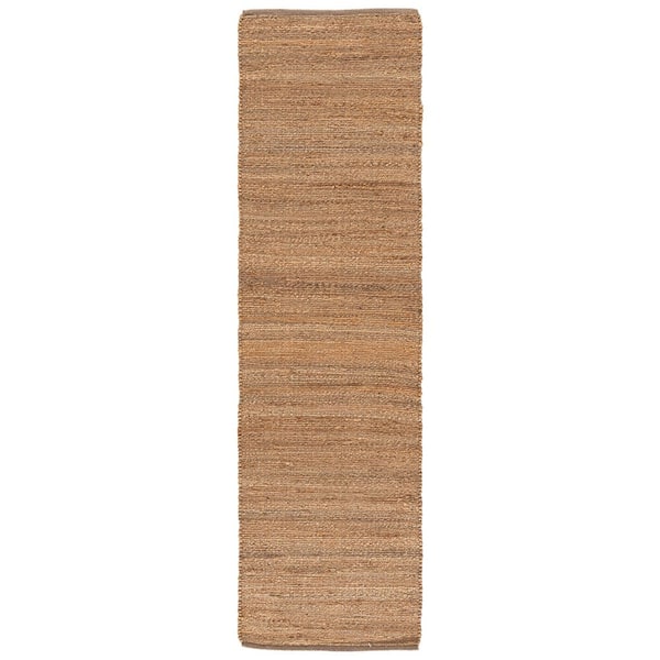 Natural Fiber 2 ft. x 8 ft. Natural/Taupe Farmhouse Distressed Runner Rug
