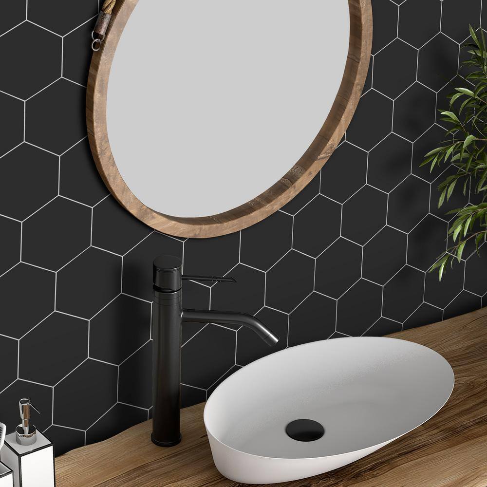 Noir Hexagon Composite Peel and Stick Wall Mural