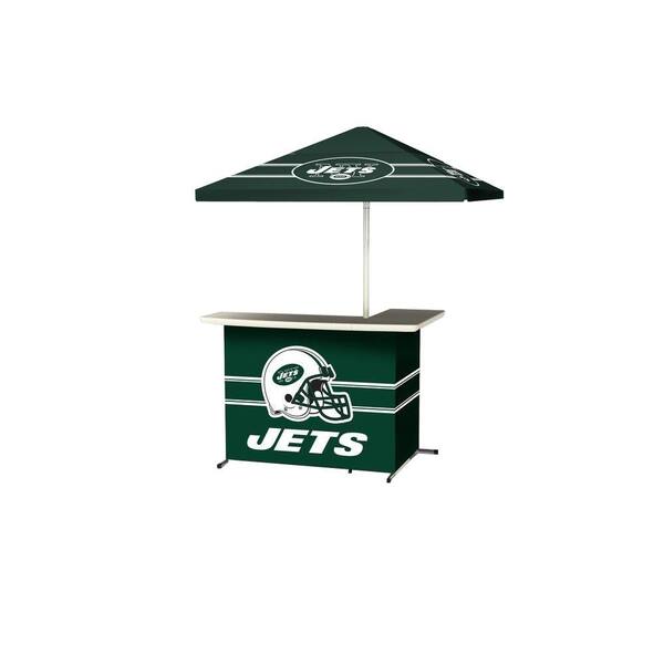 Best of Times New York Jets All-Weather L-Shaped Patio Bar with 6 ft. Umbrella