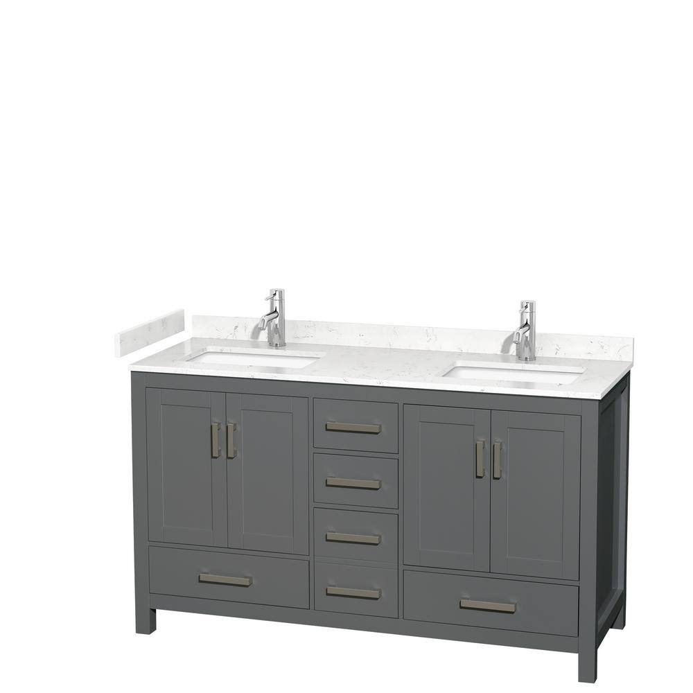 Wyndham Collection Sheffield 60 in. W x 22 in. D x 35 in. H Double Bath