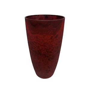 Acerra 11.5 in. x 20 in. H, Curved Vase Plastic Planter, Red