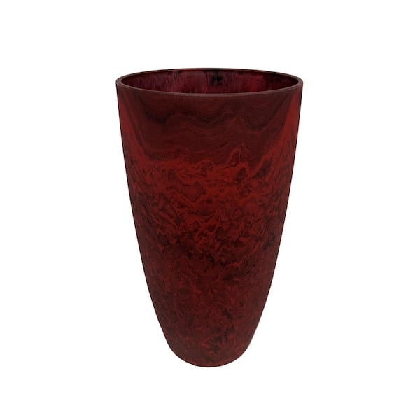 Algreen Acerra 11.5 in. x 20 in. H, Curved Vase Plastic Planter, Red