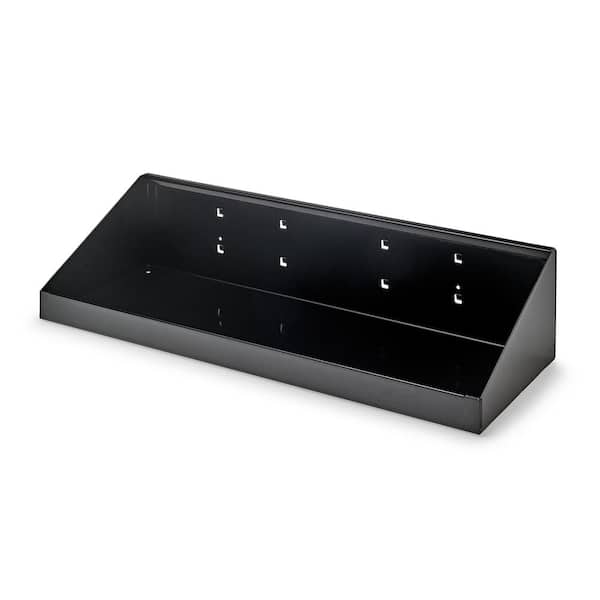 LocHook 18 in. W x 6-1/2 in. Deep Black Epoxy Powder Coated Steel Shelf for LocBoard