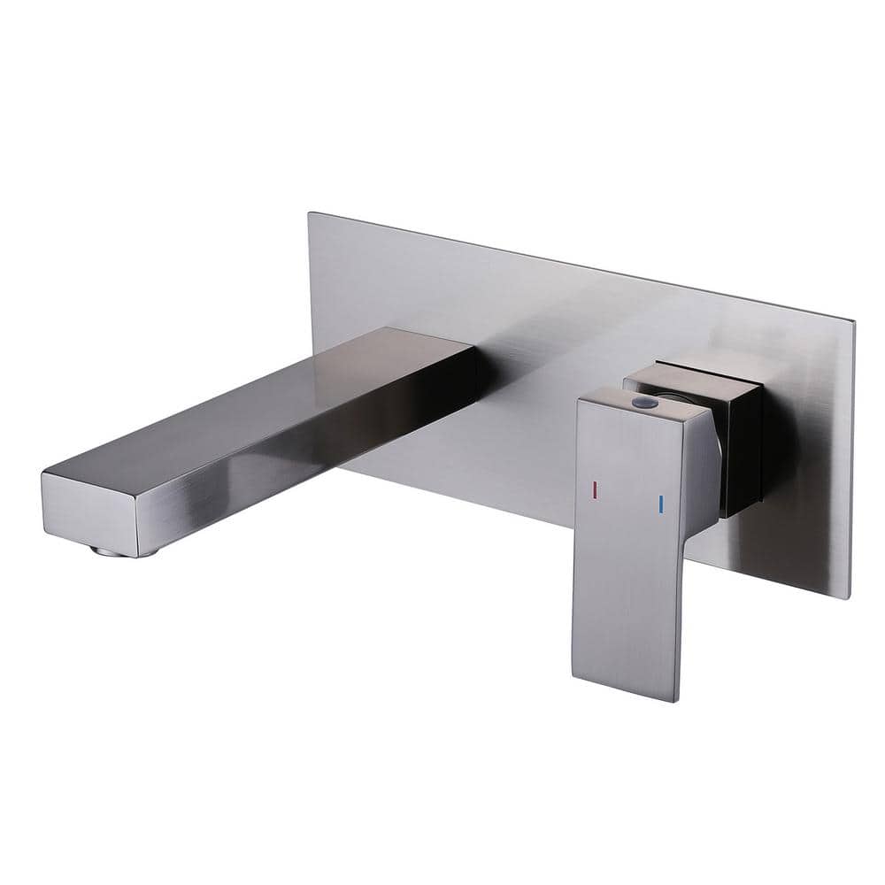 Brushed Nickel Single-Handle Wall-Mount Bathroom Faucet