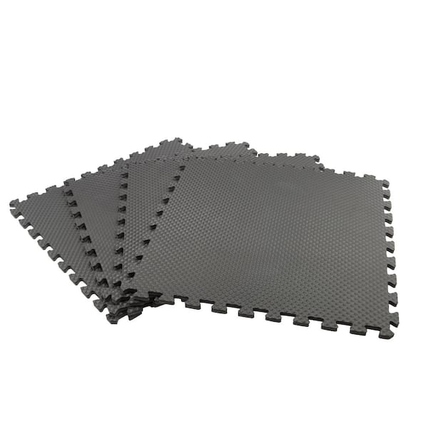 TrafficMaster Black/Gray 24 in. x 24 in. x 0.47 in. Foam Dual Sided Gym  Floor Tiles (4 Tiles/Pack (16 sq. ft.) 24120HDUS - The Home Depot