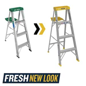 4 ft. Aluminum Step Ladder (8 ft. Reach Height) with 225 lb. Load Capacity Type II Duty Rating