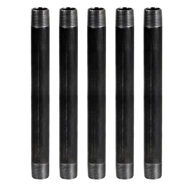 PLUMBFLEX 1-1/4 in x 48 in. Black Steel Pipe (5-Pack)