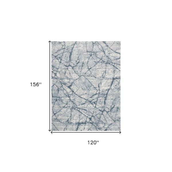 2 ft. x 8 ft. Blue, Ivory Abstract Area Rug