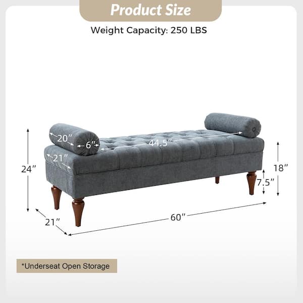 JAYDEN CREATION Heather Traditional Charcoal Upholstered Tufted