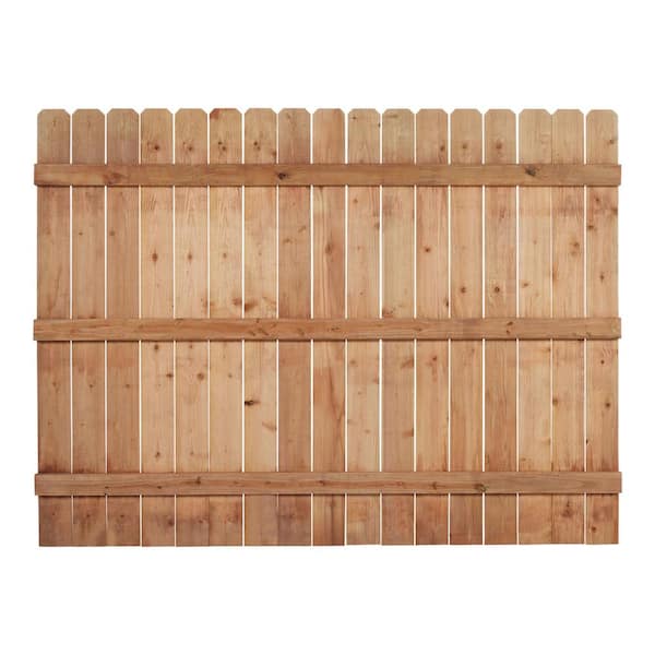 6-ft x 8-ft Cedar Dog Ear Privacy Fence Panel