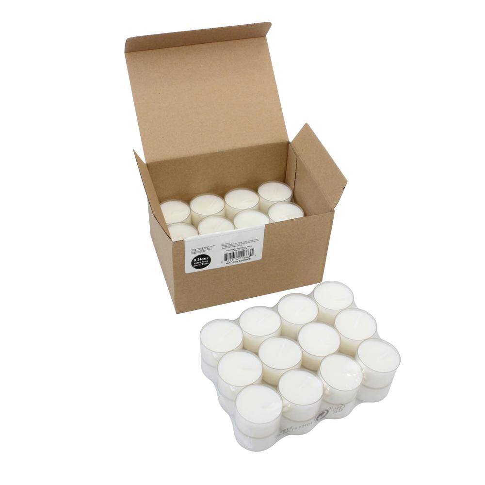 White Palm Wax Unscented Tealight Candles, 48-Pack
