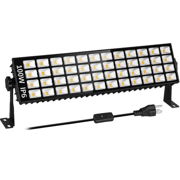 1.3 ft 100-Watt Black LED Shop Light Adjustable Dimmable Work Bench Fixture w/ 6 ft. Power Cord for Garage and Workshop