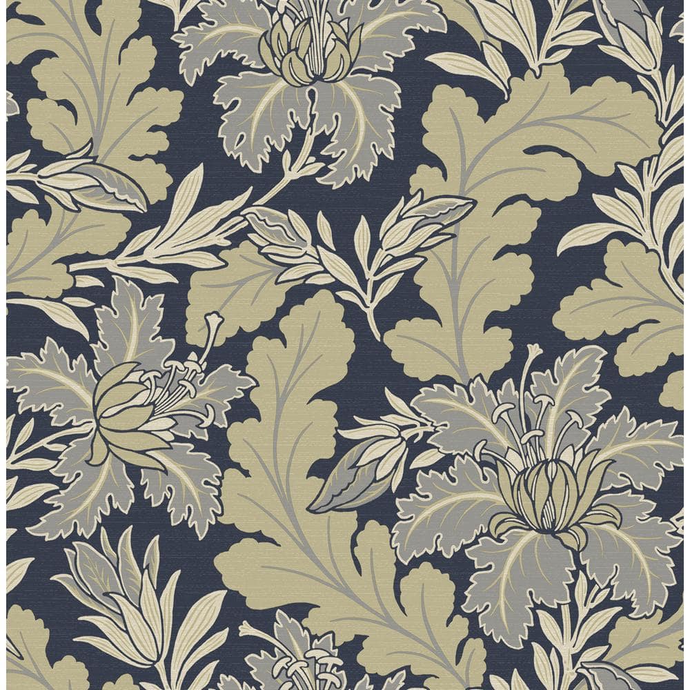 A-Street Prints Butterfield Navy Floral Wallpaper 2970-26141 - The Home  Depot