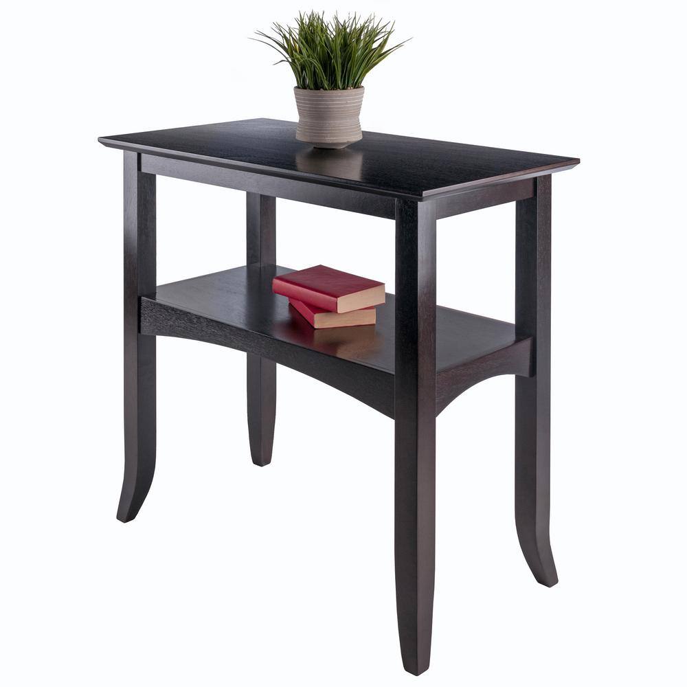 Transitional Camden Solid Wood Rectangular Console Table with Storage in Coffee Finish