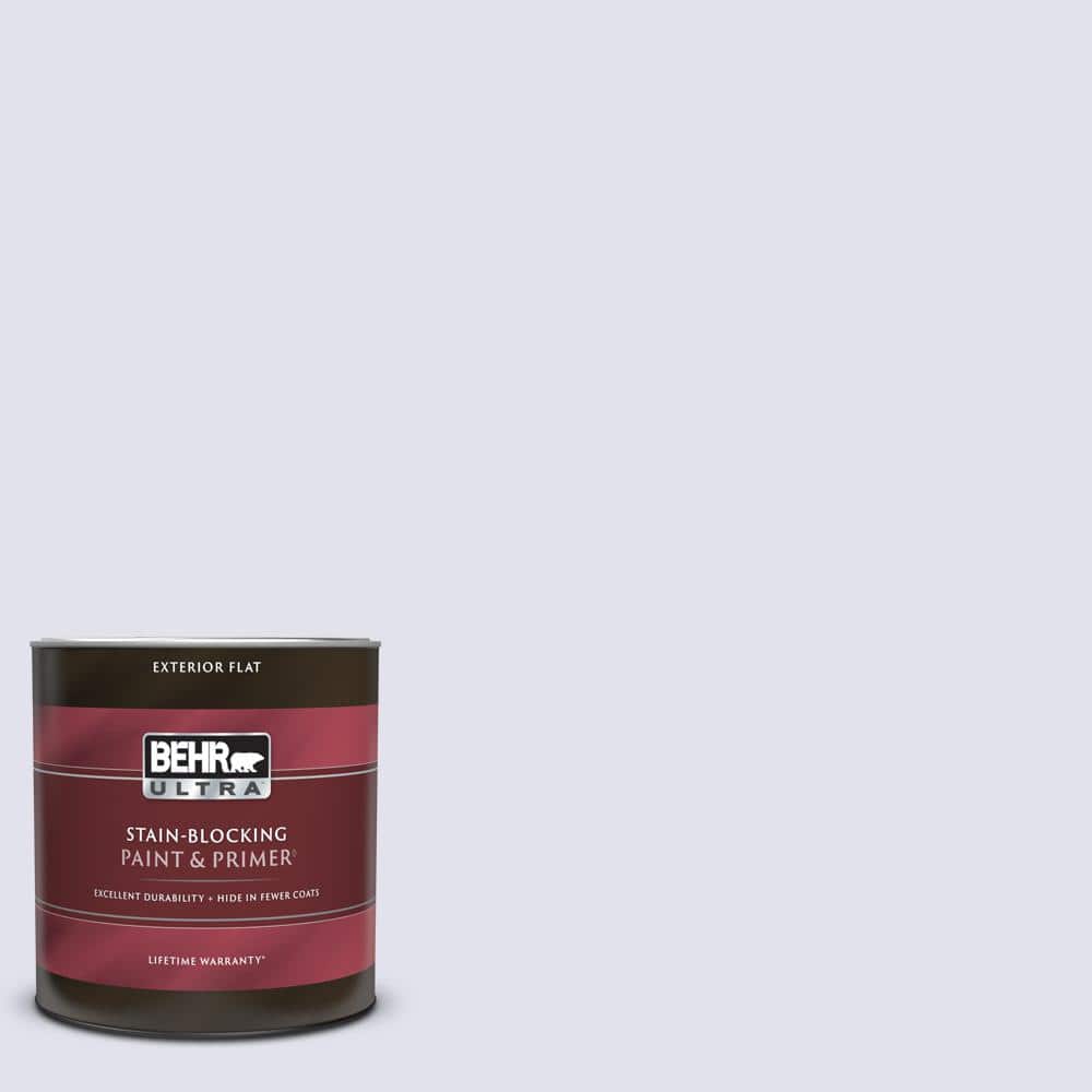 BEHR ULTRA 1 qt. M5501 White Lavender Flat Exterior Paint & Primer