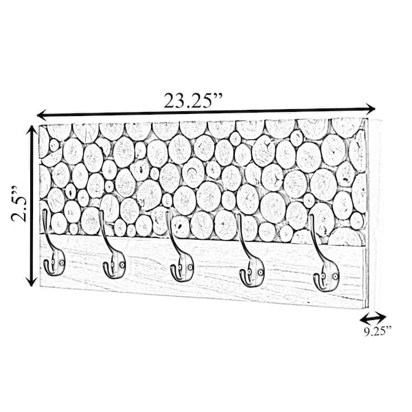 Vintiquewise Natural Wood Clothes Hook Rack with Five Hooks for Entryway,  Office, Bedroom and Playroom QI004288 - The Home Depot